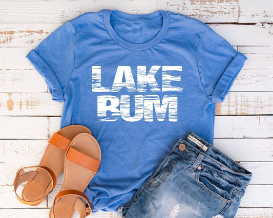 Lake Bum Columbia Blue Bella Summer Lake Life Graphic Tee