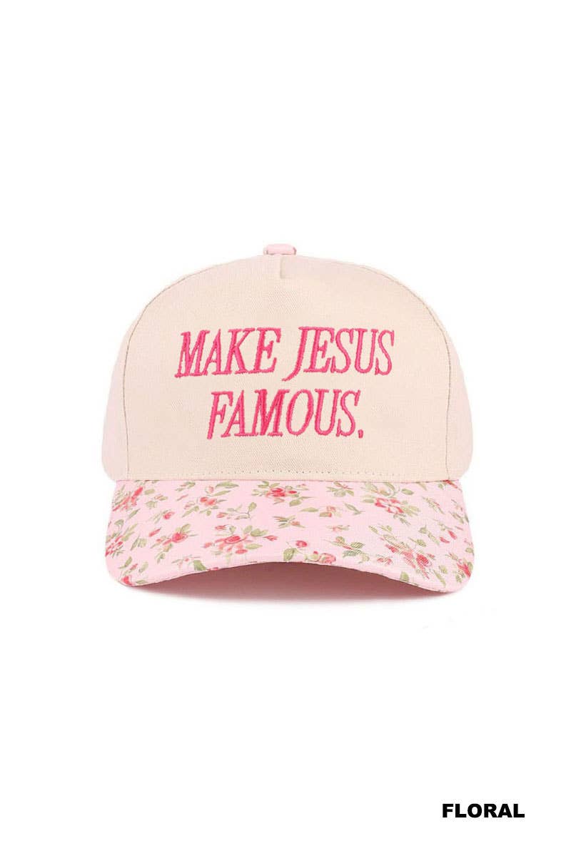 Make Jesus Famous Two-Tone Cotton Hat OS