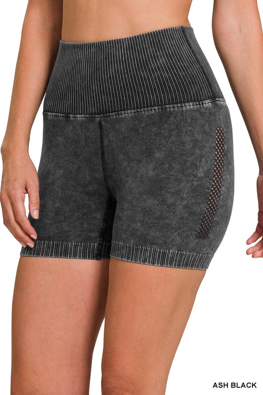 Ash Black High-Rise Biker Shorts