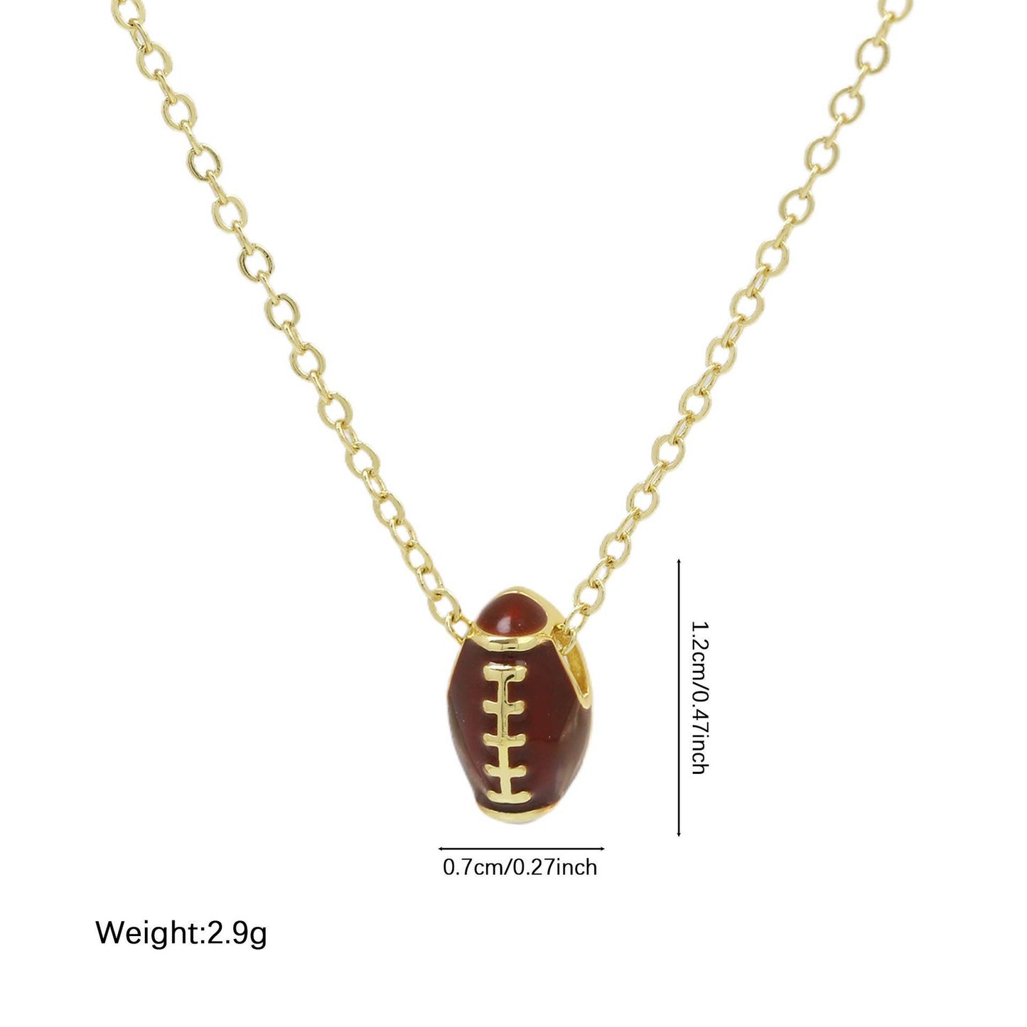 GAMEDAY CHARM STAINLESS STEEL NECKLACE/FOOTBALL