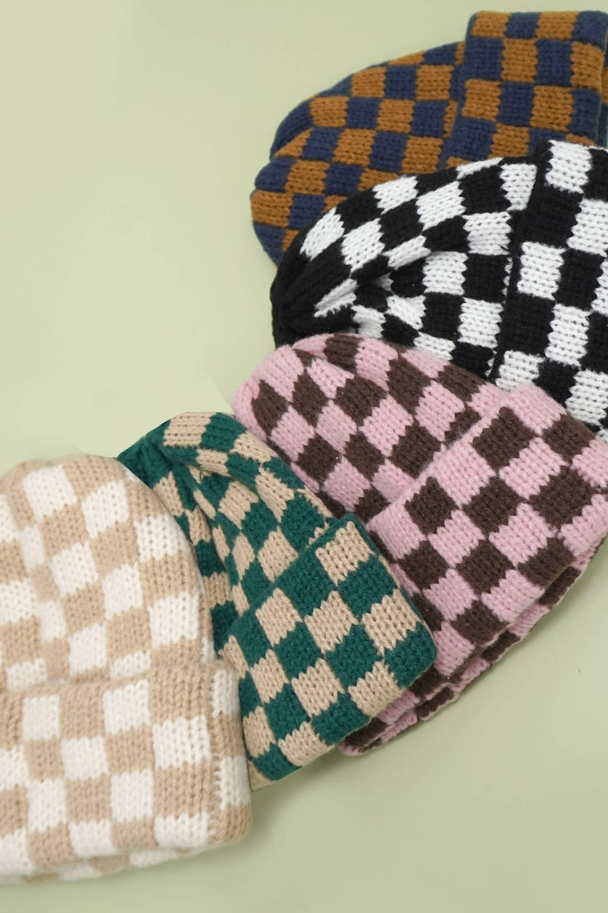 CHECKER SOFT PLUSH BEANIE HAT