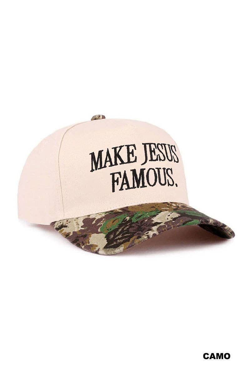 Make Jesus Famous Two-Tone Cotton Hat OS