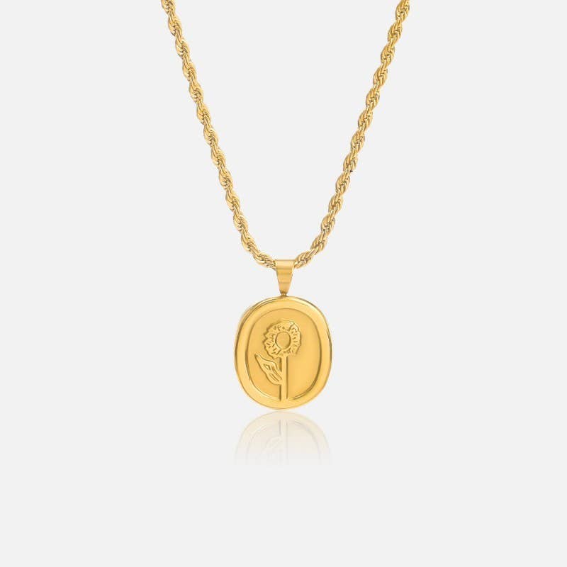 18K STAINLESS STEEL TARNISH FREE ROSE NECKLACE