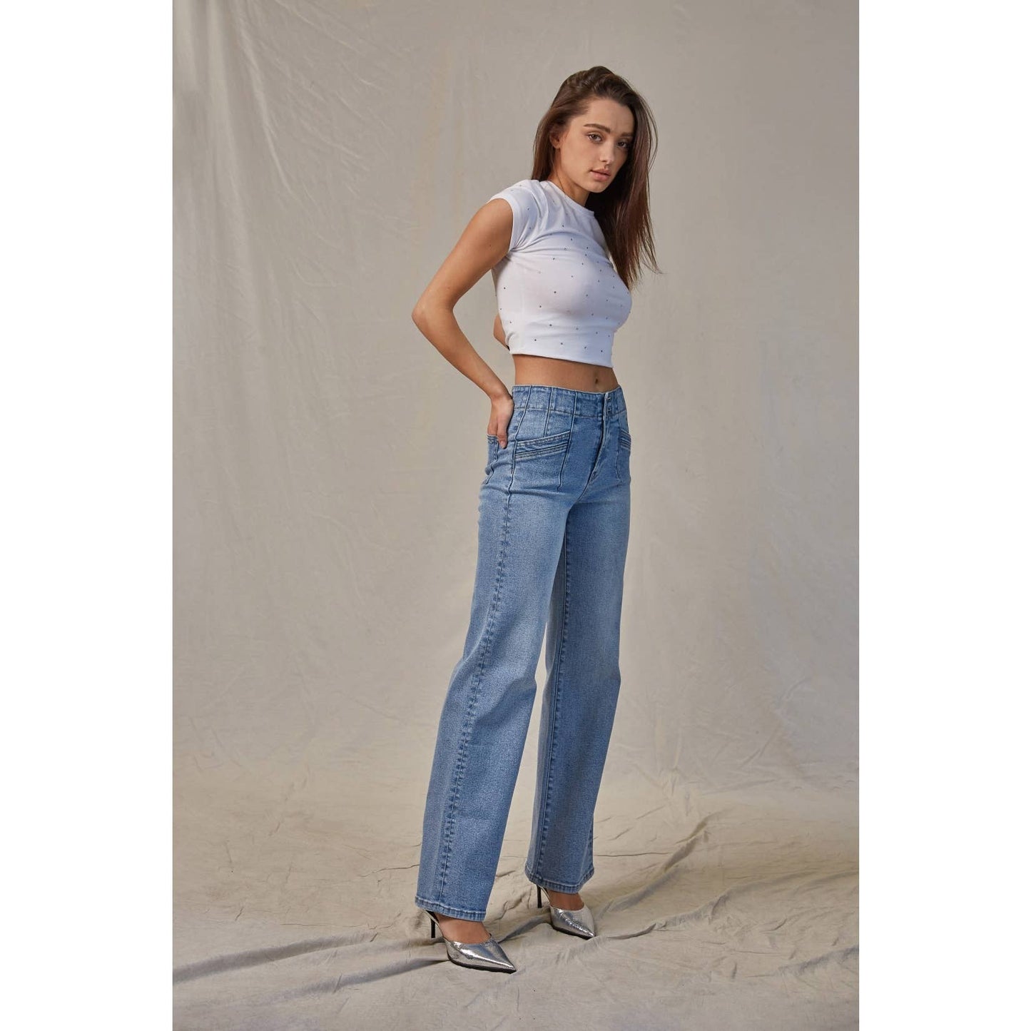 Mica HIGH-RISE WIDE LEG: LT WASH