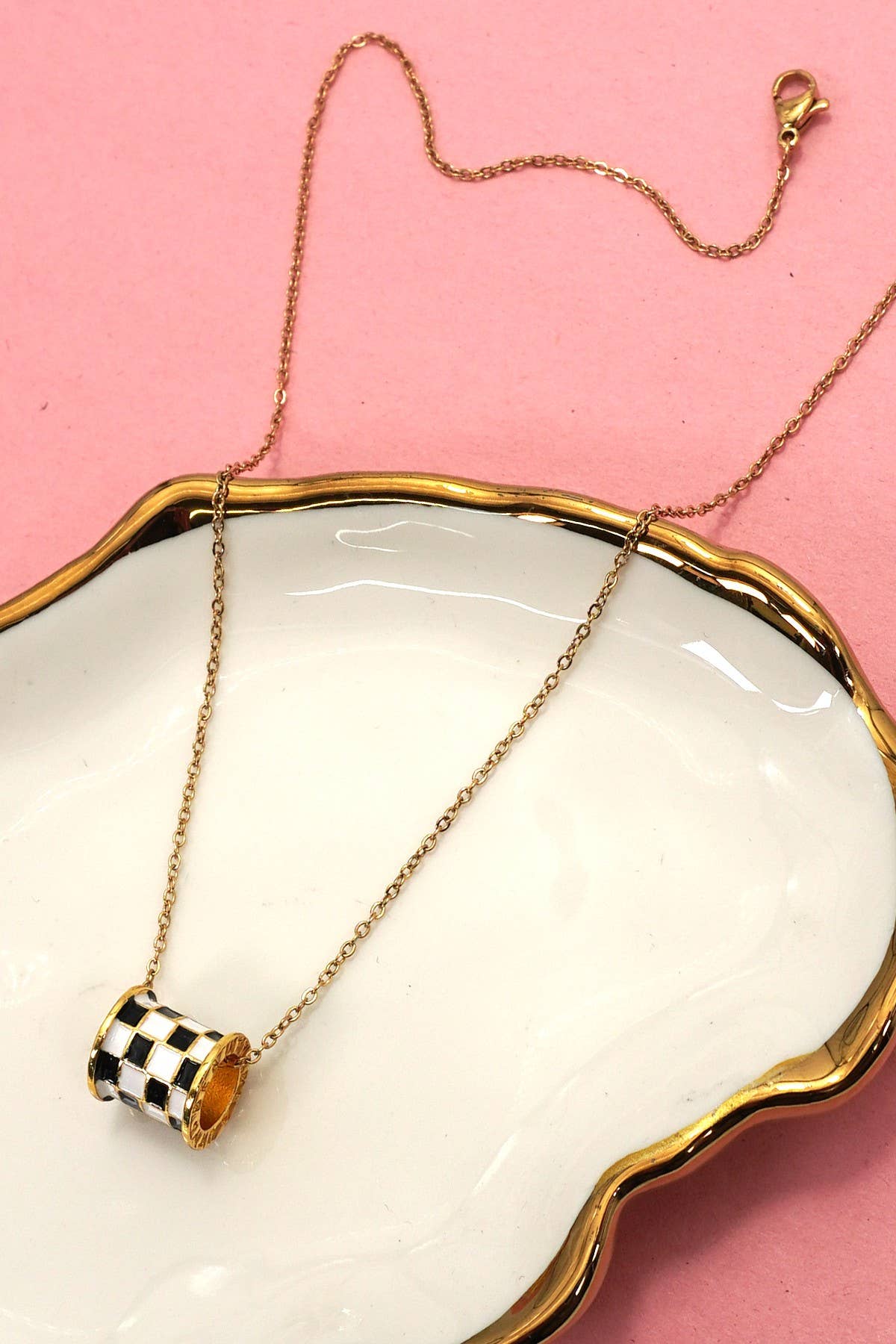 18K STAINLESS STEEL TARNISH FREE BARREL NECKLACE