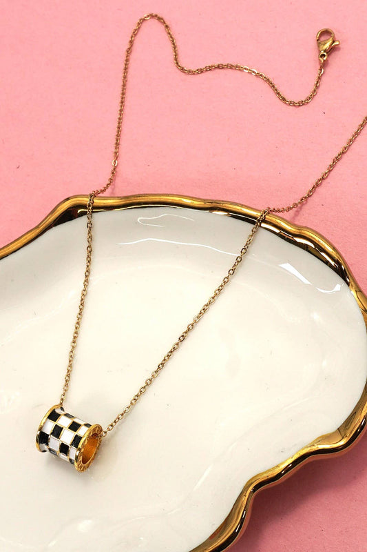 18K STAINLESS STEEL TARNISH FREE BARREL NECKLACE