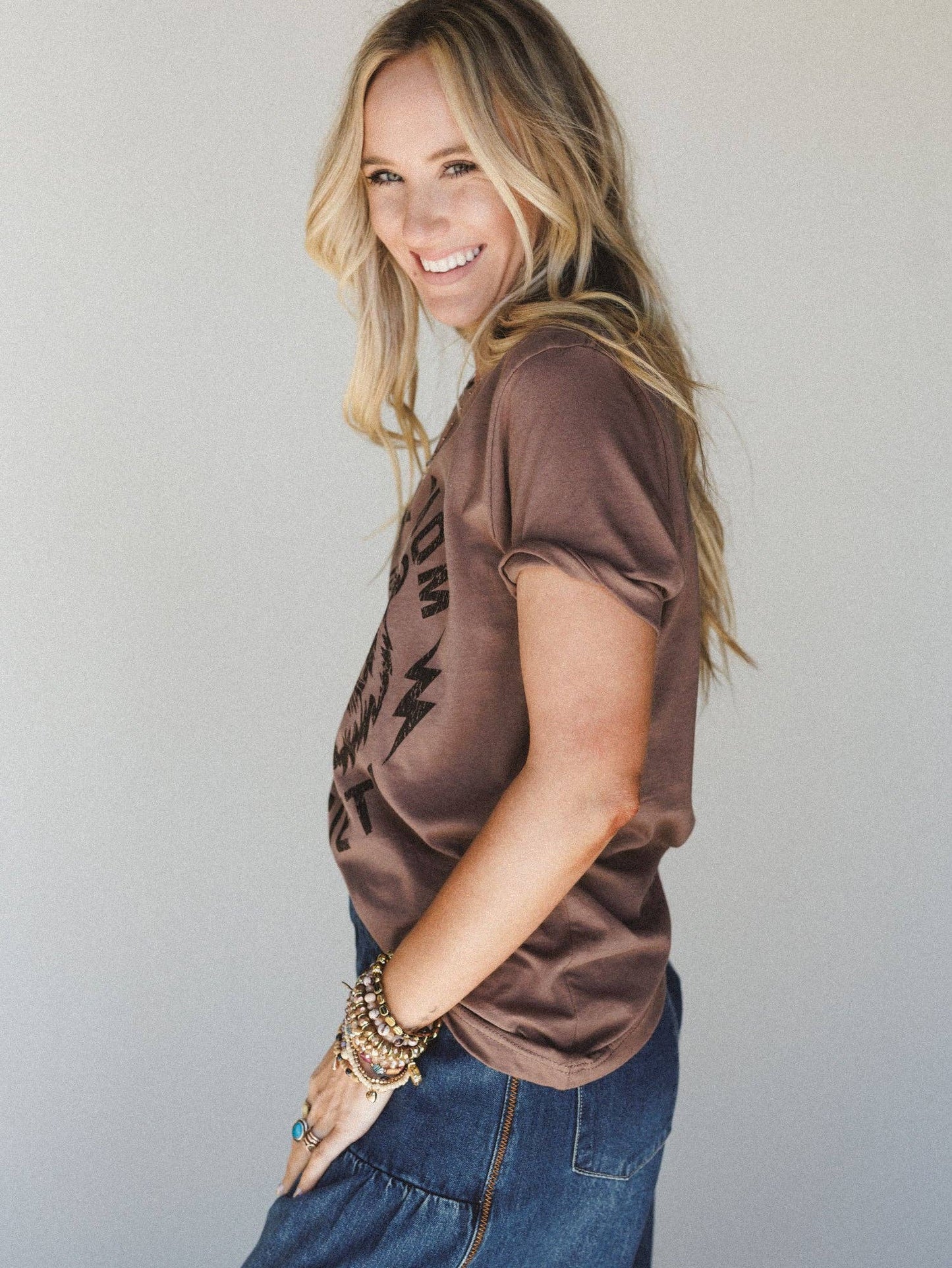 Rebel Mom Society Tee - Vintage Brown