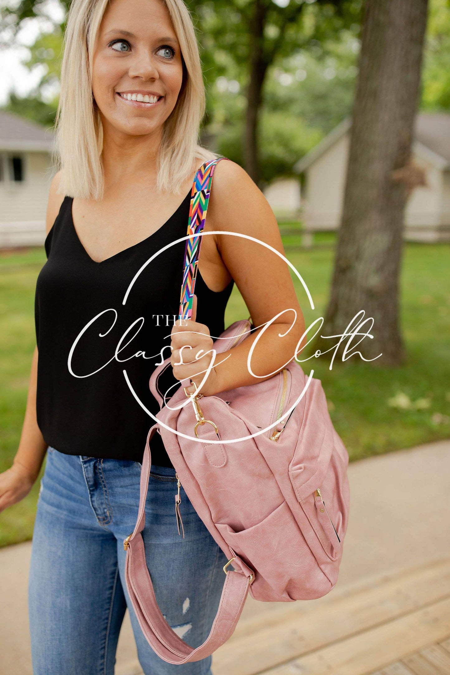 Chloe Convertible Backpack - Blush - Grey Pink Camo