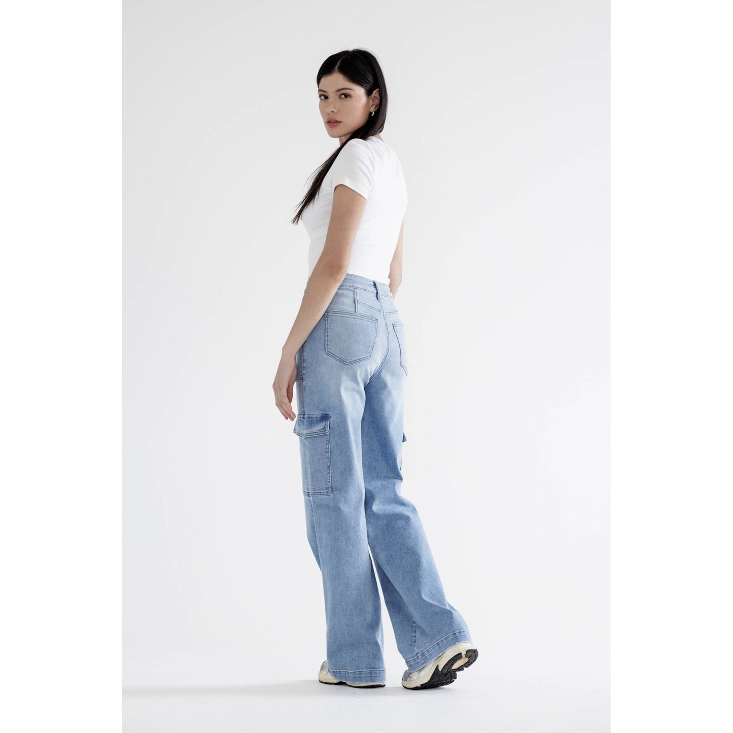 Mica SUPER HIGH RISE WIDE CARGO: LOWES BLUE