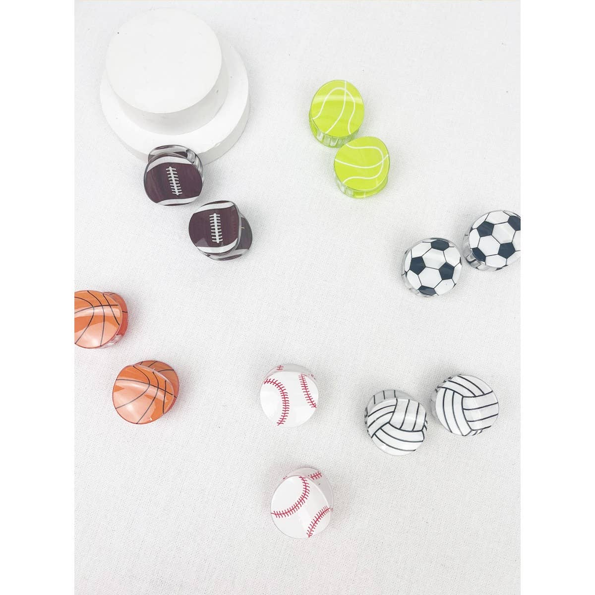 Sports Ball Theme Medium Size Claw Clips: MIX COLOR / ONE(12)