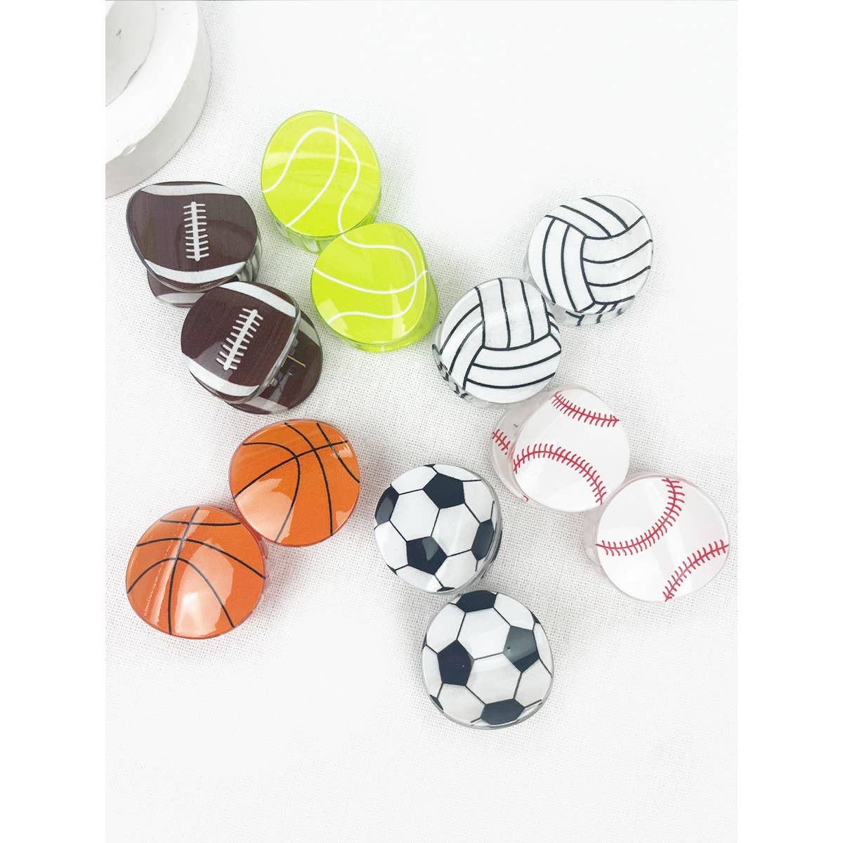 Sports Ball Theme Medium Size Claw Clips: MIX COLOR / ONE(12)