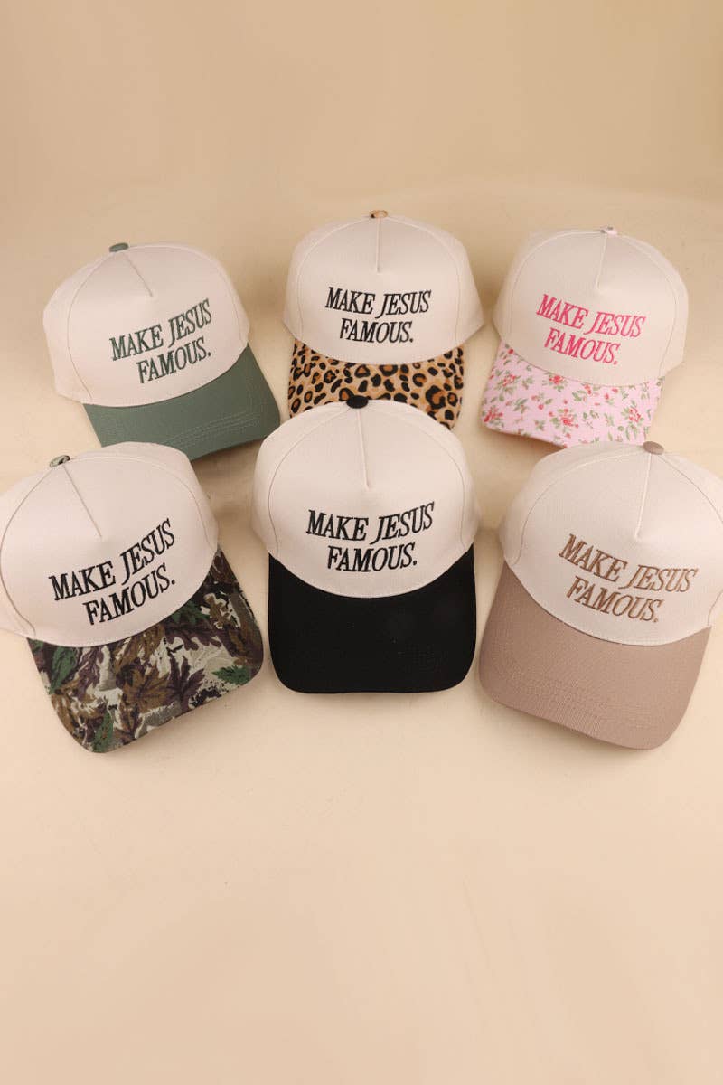 Make Jesus Famous Two-Tone Cotton Hat OS