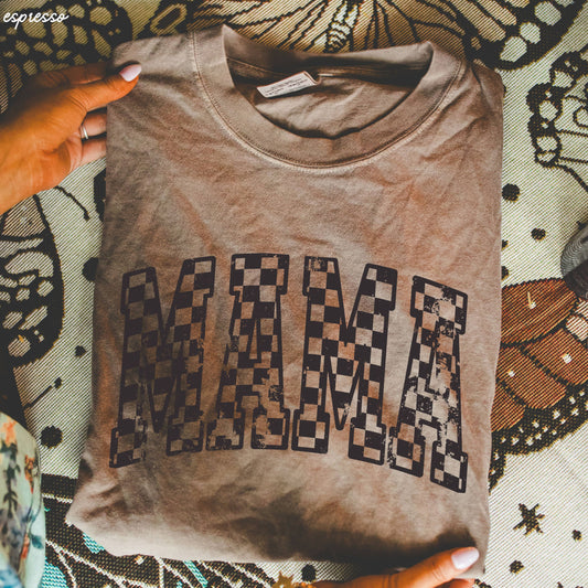 Mama Checkered Graphic Tee