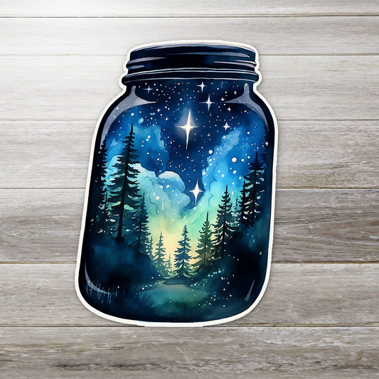 Night Sky Jar Sticker
