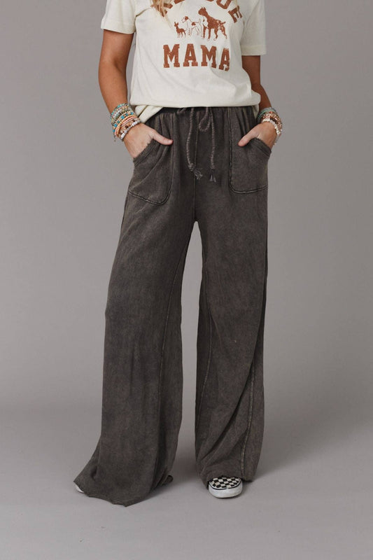 Relaxing Robin Wide Leg Pant - New Charcoal: Full