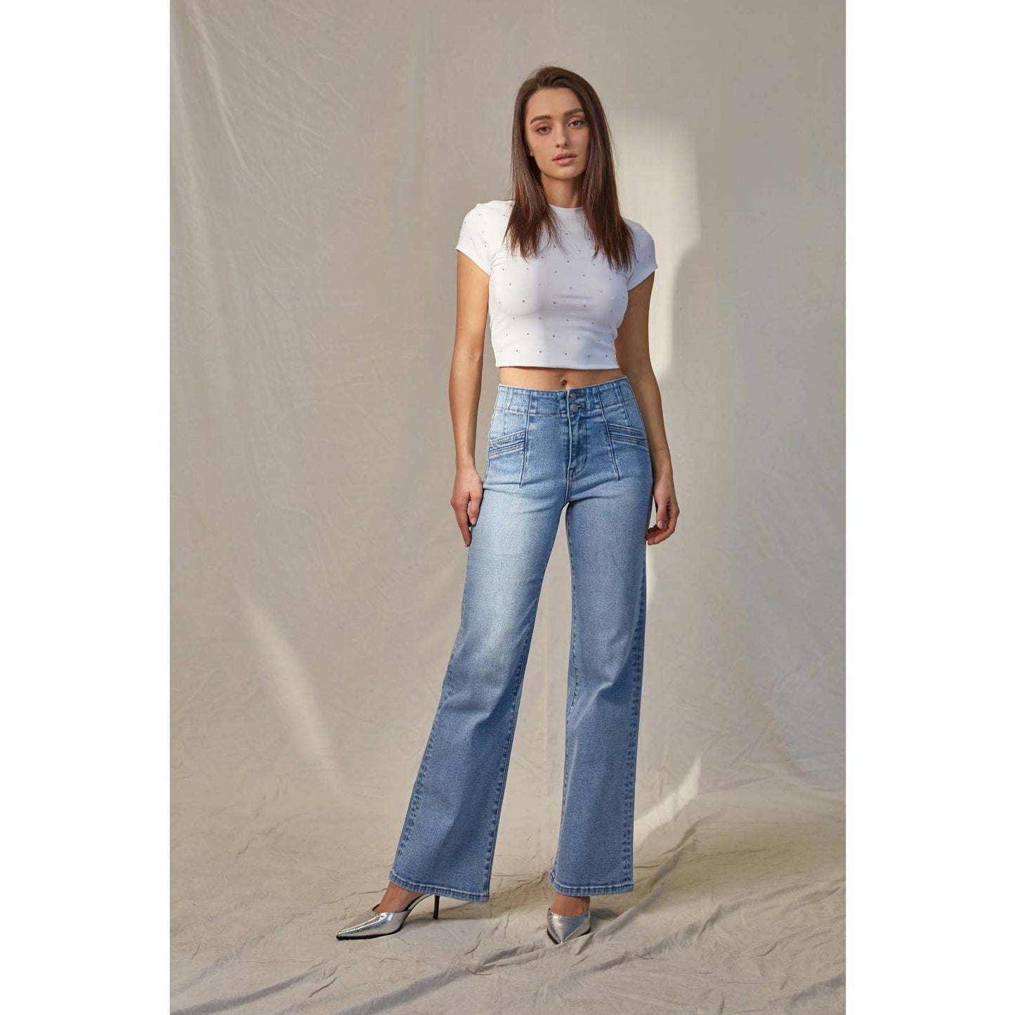 Mica HIGH-RISE WIDE LEG: LT WASH