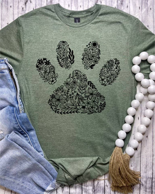 Floral Dog Paw