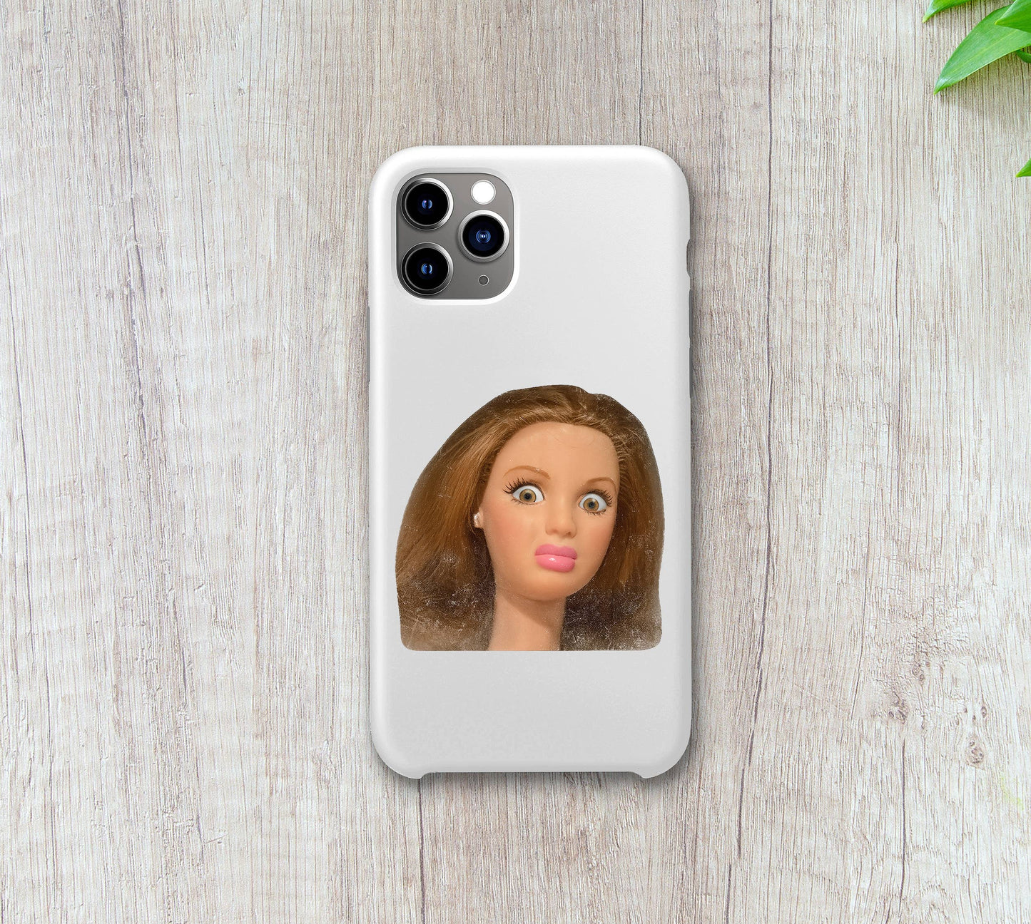 Funny Doll Face – Vinyl Sticker: 2" tall