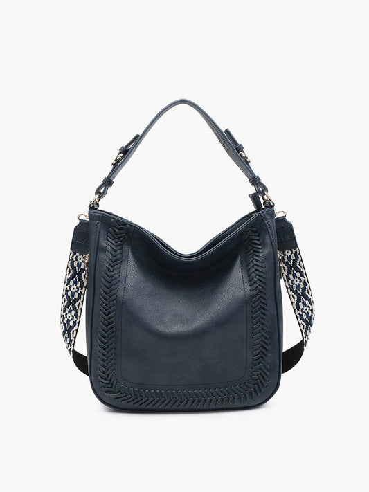Aris Whipstitch Hobo w/ Guitar Strap | Navy