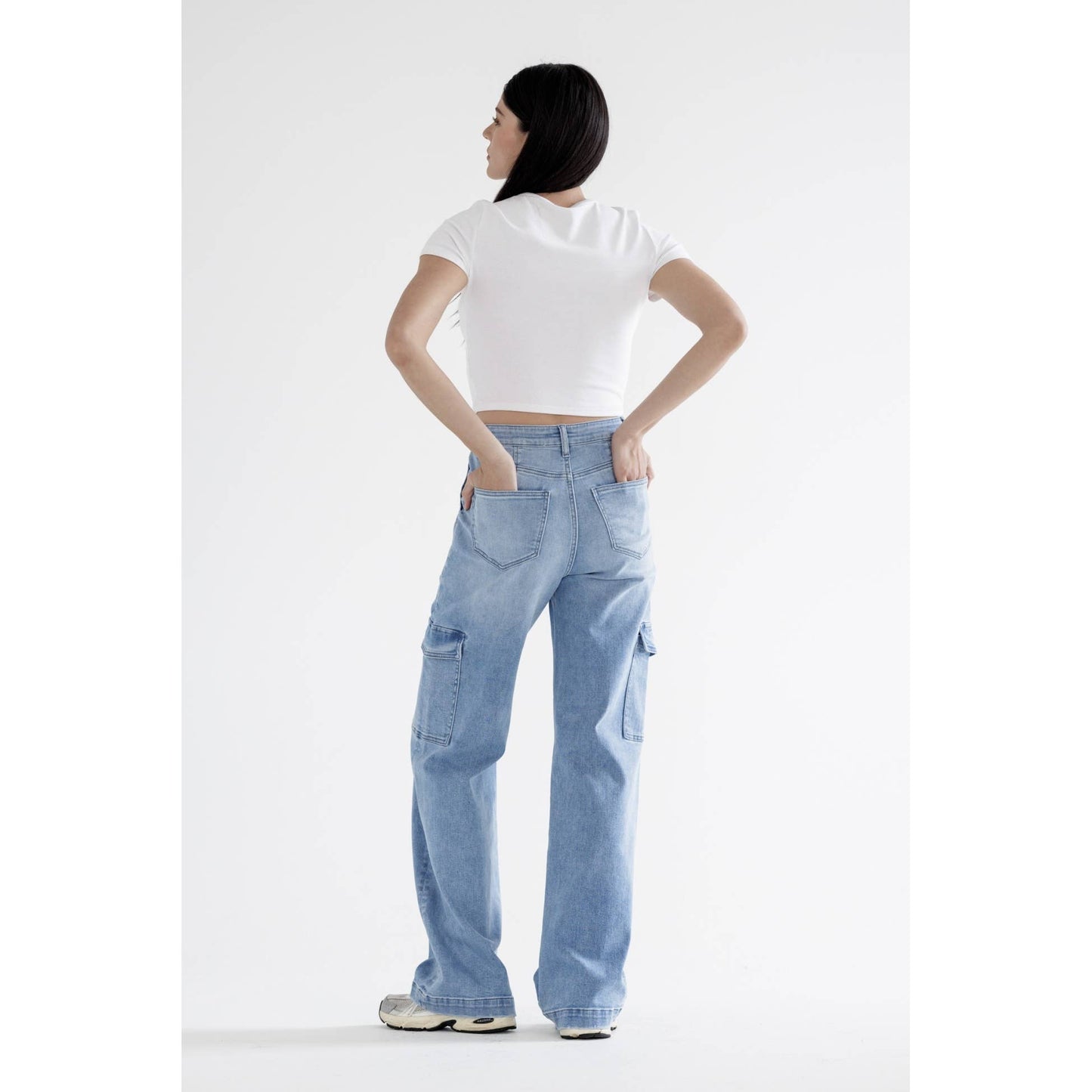 Mica SUPER HIGH RISE WIDE CARGO: LOWES BLUE
