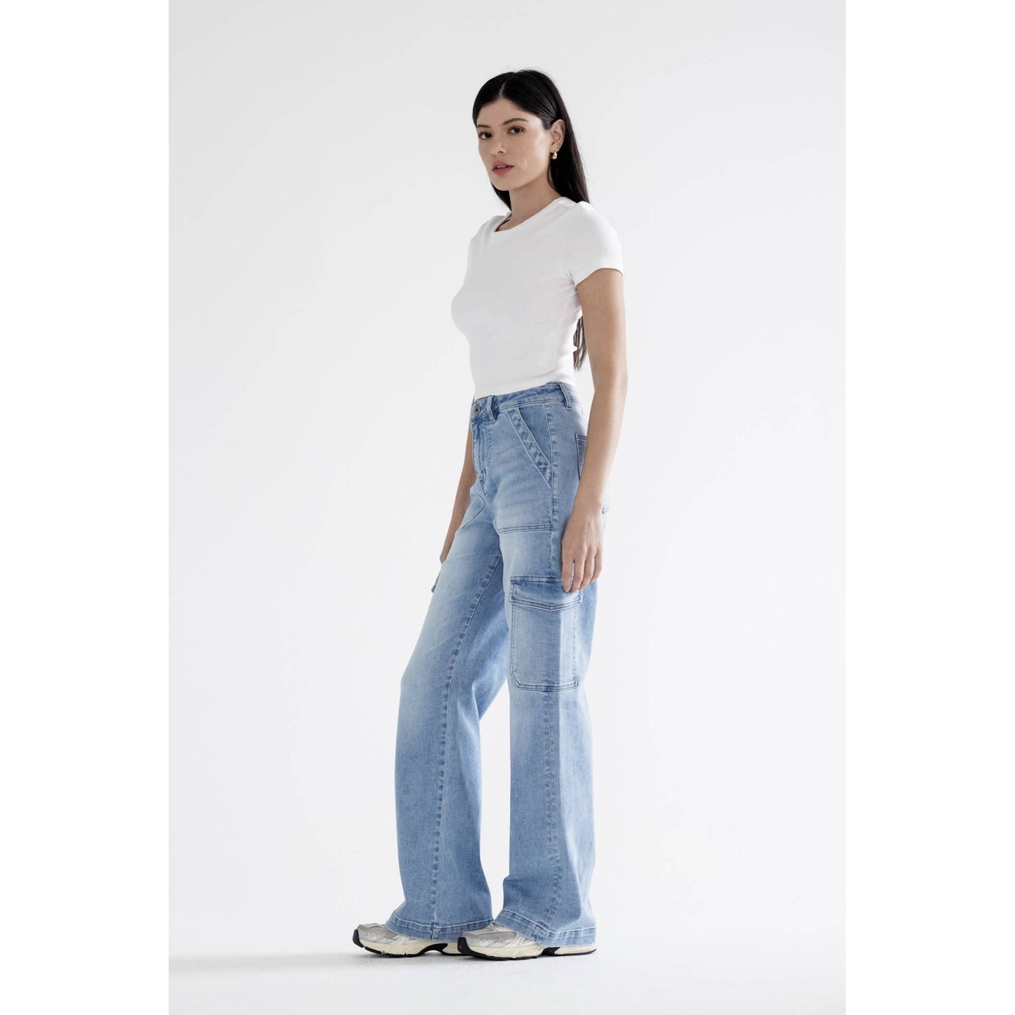Mica SUPER HIGH RISE WIDE CARGO: LOWES BLUE