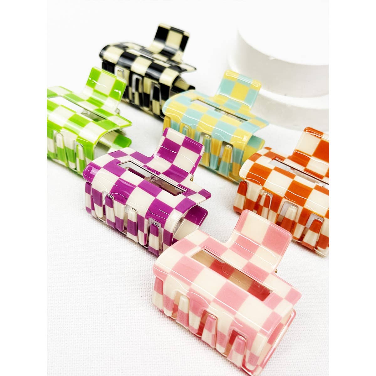 Colorful Checkered Medium-Size Hair claw/clip