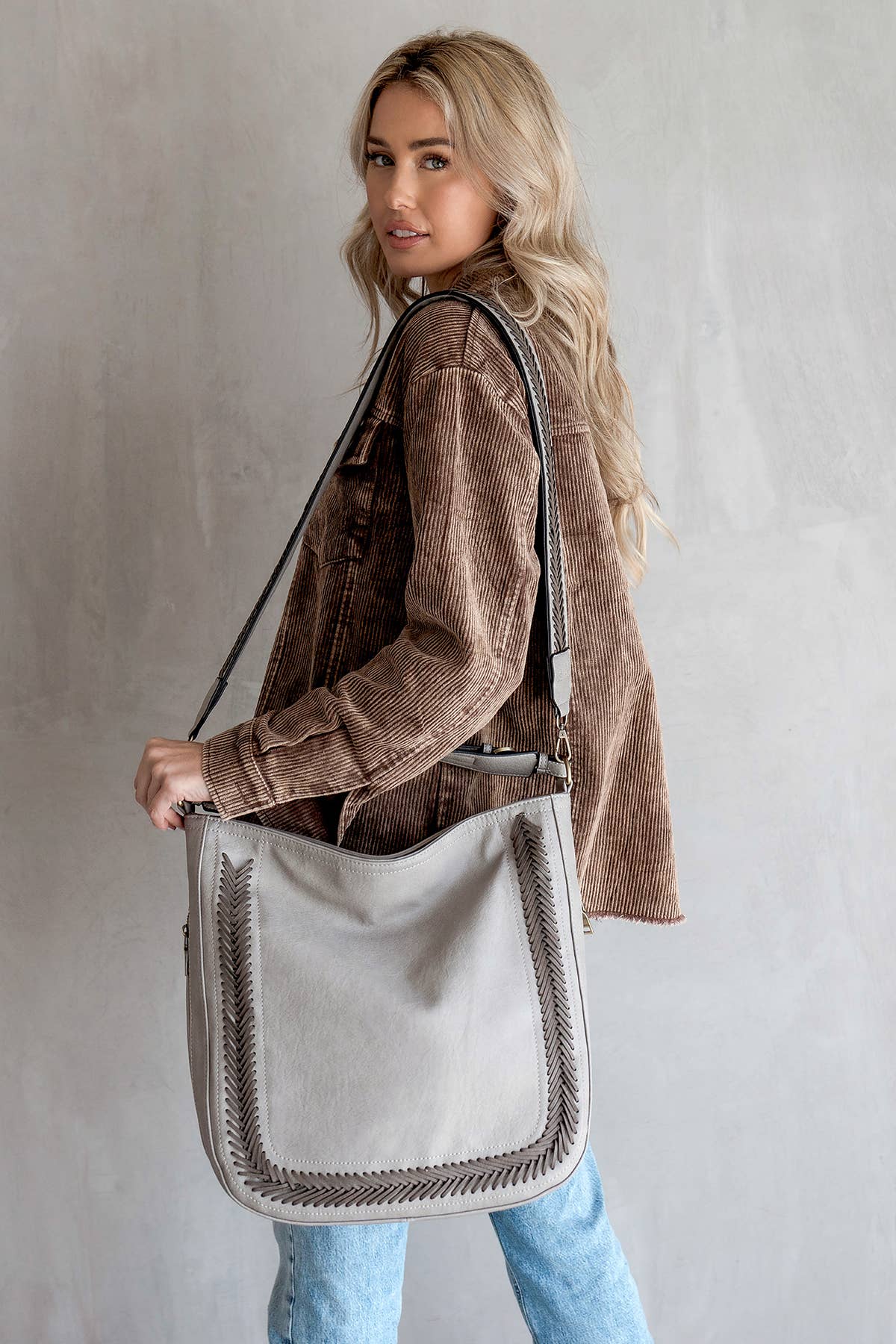 Aris Whipstitch Hobo Bag Rust