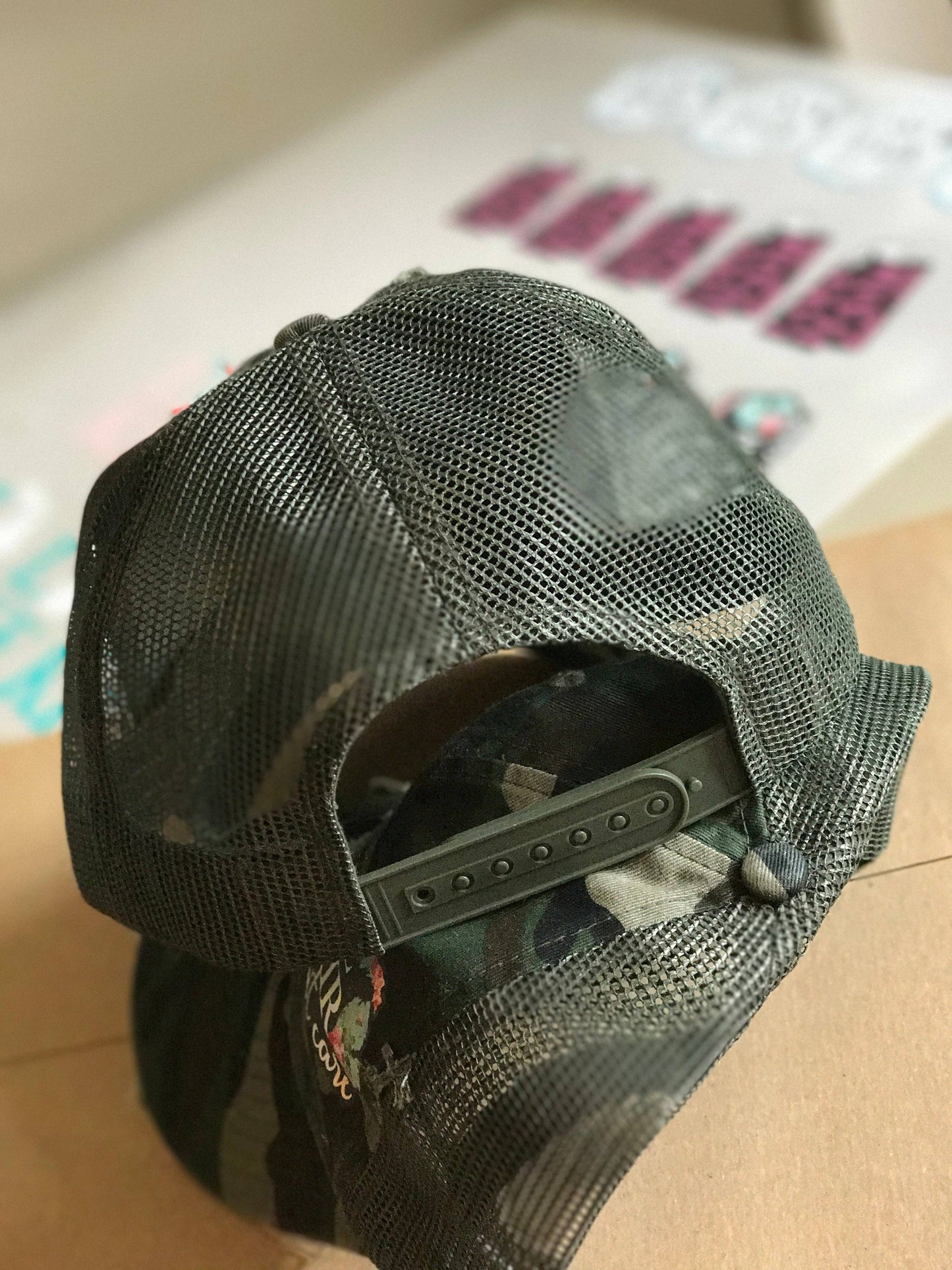 Hat //  Michigan  ~  CAMO Vintage Floral Michigan Trucker Hat