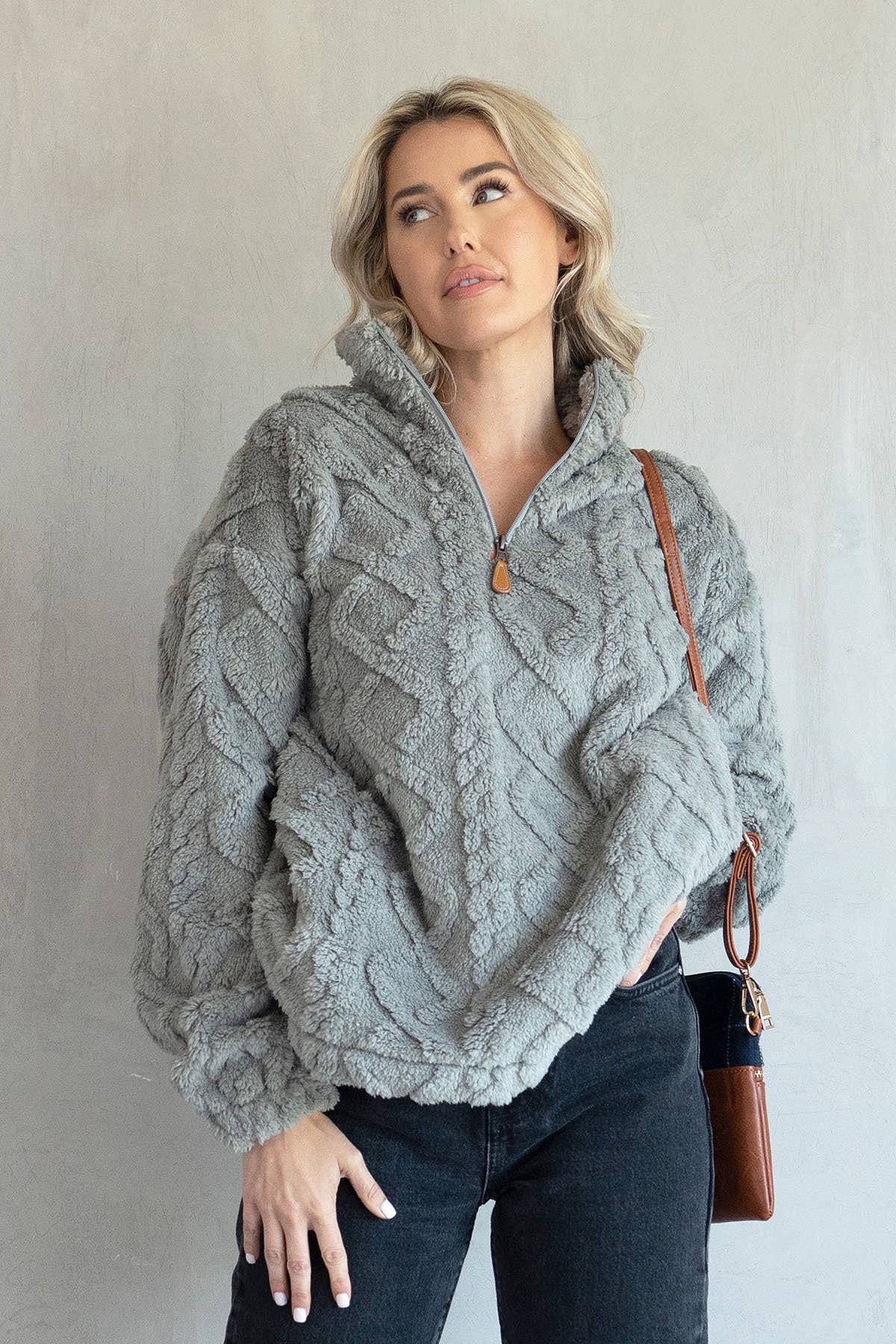 Sherri Textured Sherpa  Grey / 2XL/3XL