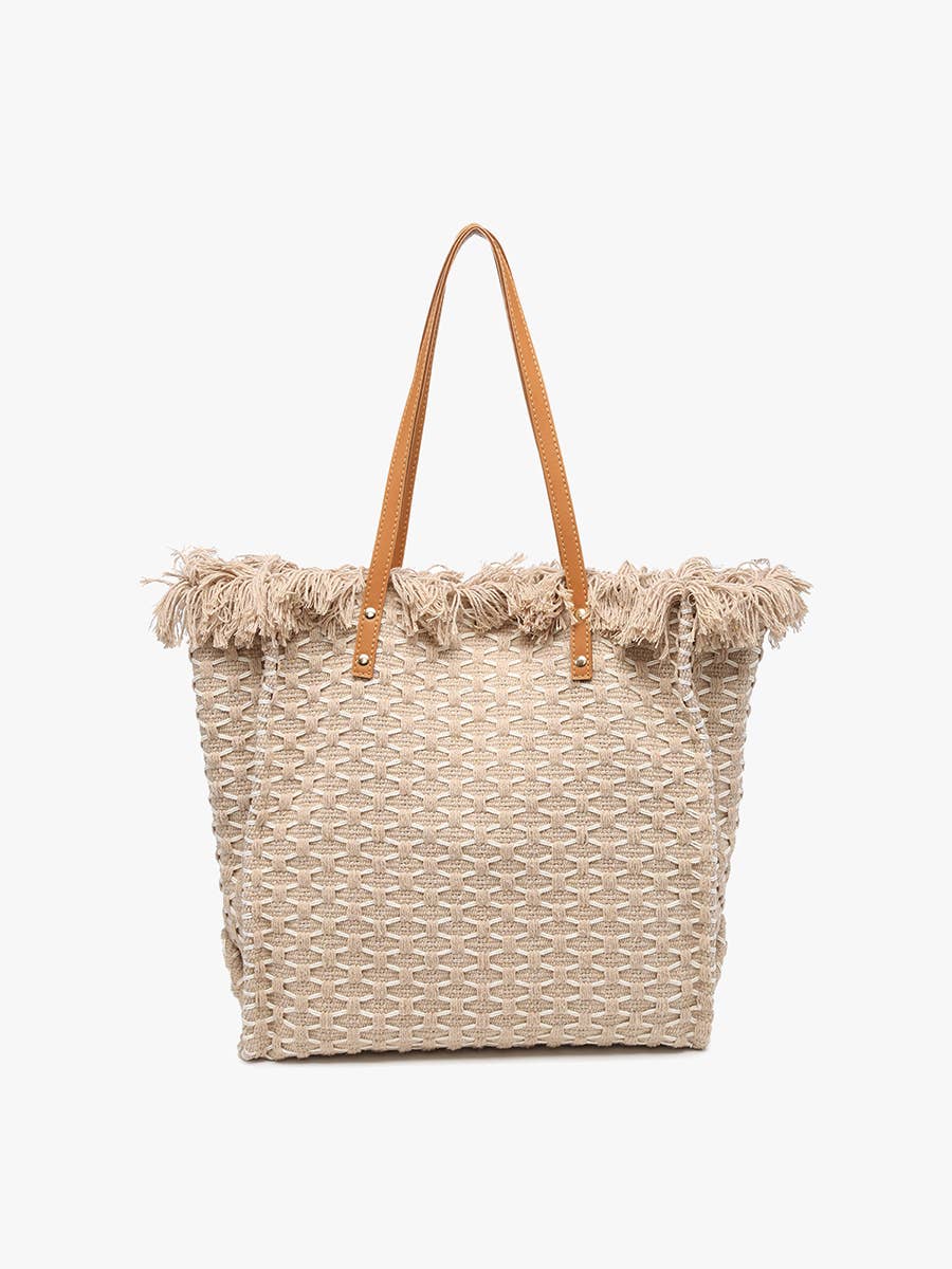 Madison Handwoven Fringe Tote – Woven Cotton Bag | Boho.Green