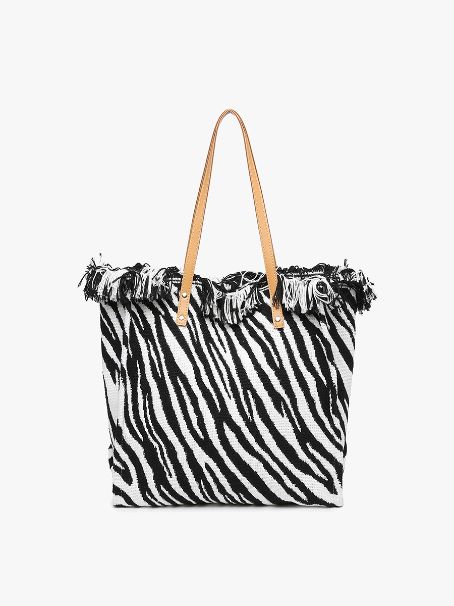 Madison Handwoven Fringe Tote – Woven Cotton Bag | Boho.Green