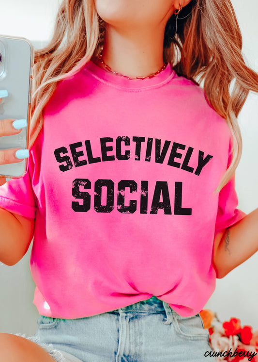 Selectively Social Tee PINK