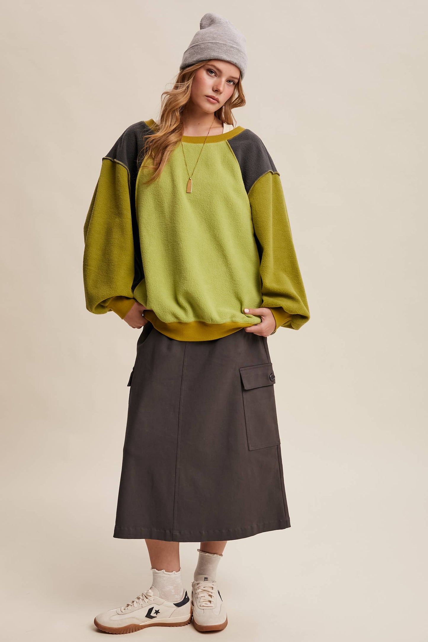 Colorblock Fleece Pullover