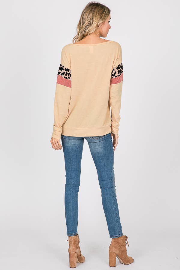 Front Pocket Long Sleeve Top/ Dusty Mustard