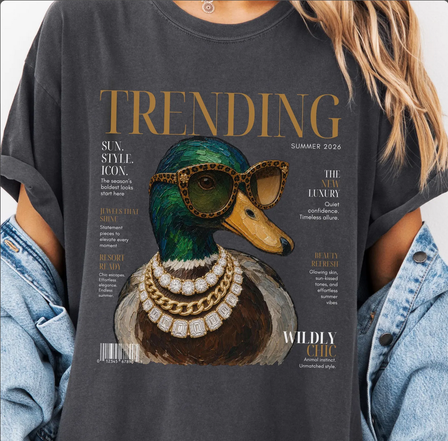 Trending Mallard Fashion Graphic Tee | Wildly Chic Duck: Pepper