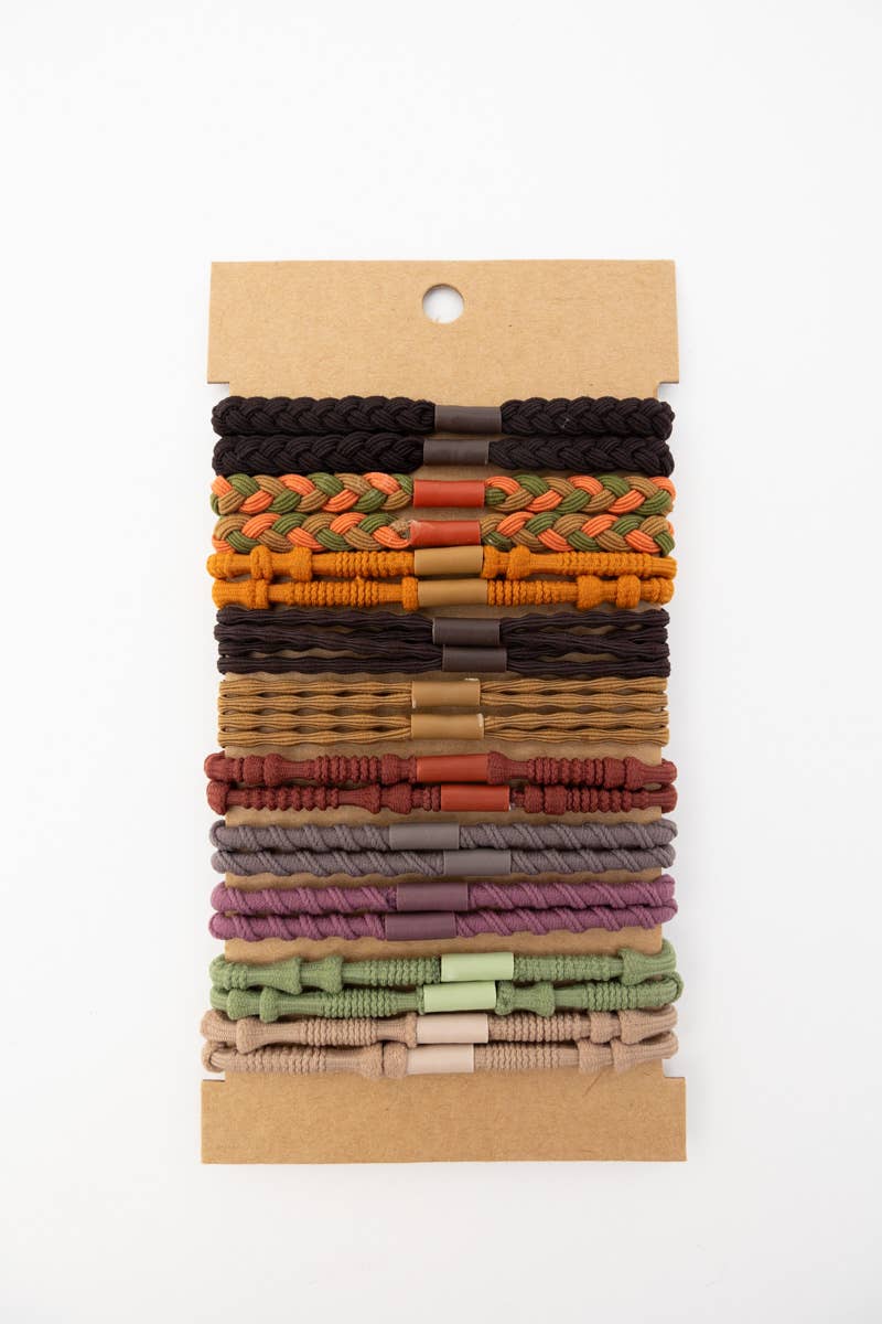 Twists & Braids Stackable Hair Tie Bracelet Set 🪢: Multi-Colored