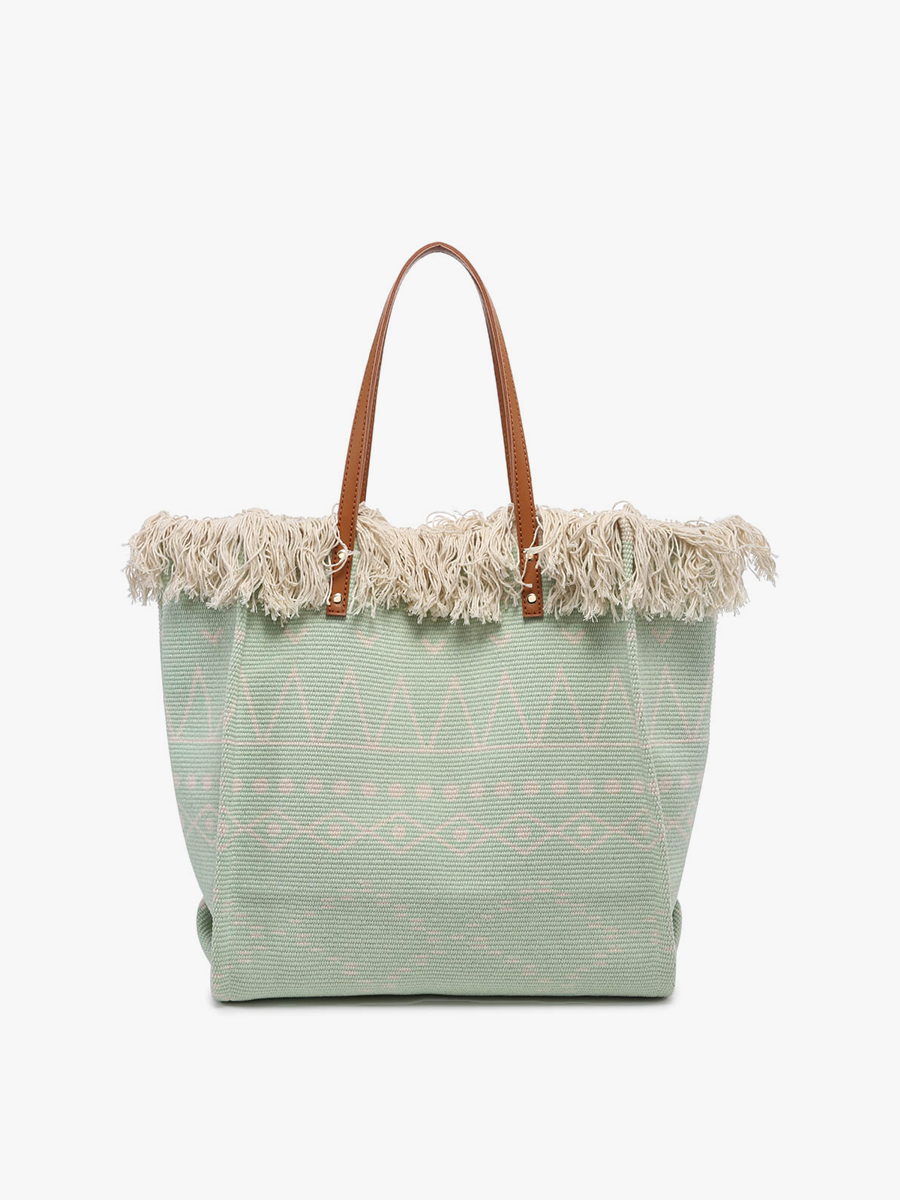 Madison Handwoven Fringe Tote – Woven Cotton Bag | Boho.Green