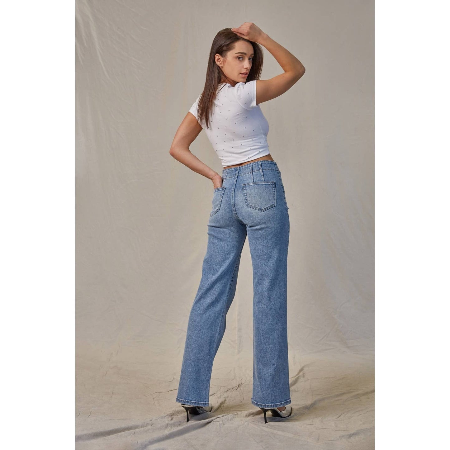 Mica HIGH-RISE WIDE LEG: LT WASH
