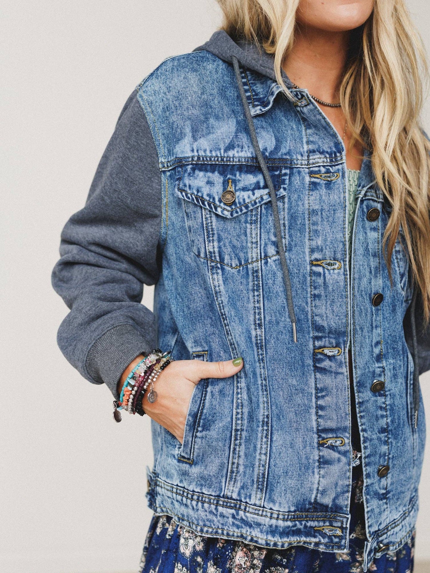 My Boyfriends Denim Jacket - Charcoal Medium Wash